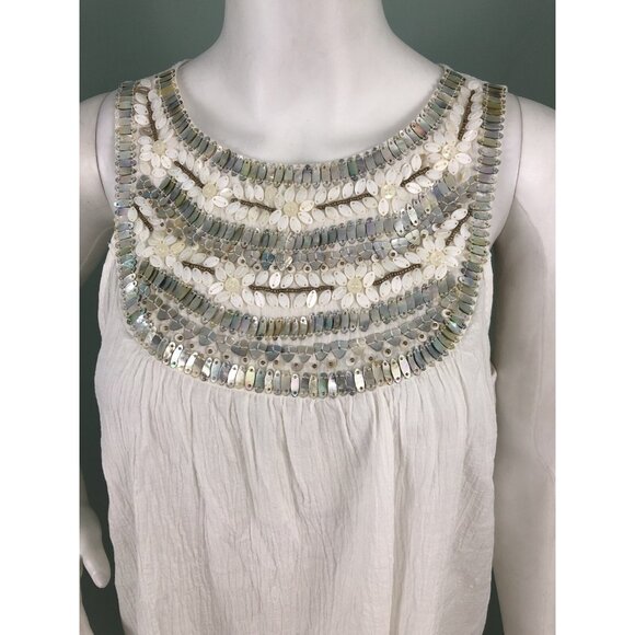 NWT Women's Max Studio Sleeveless Beaded Yoke Blouse Top Sz Medium - Picture 5 of 12
